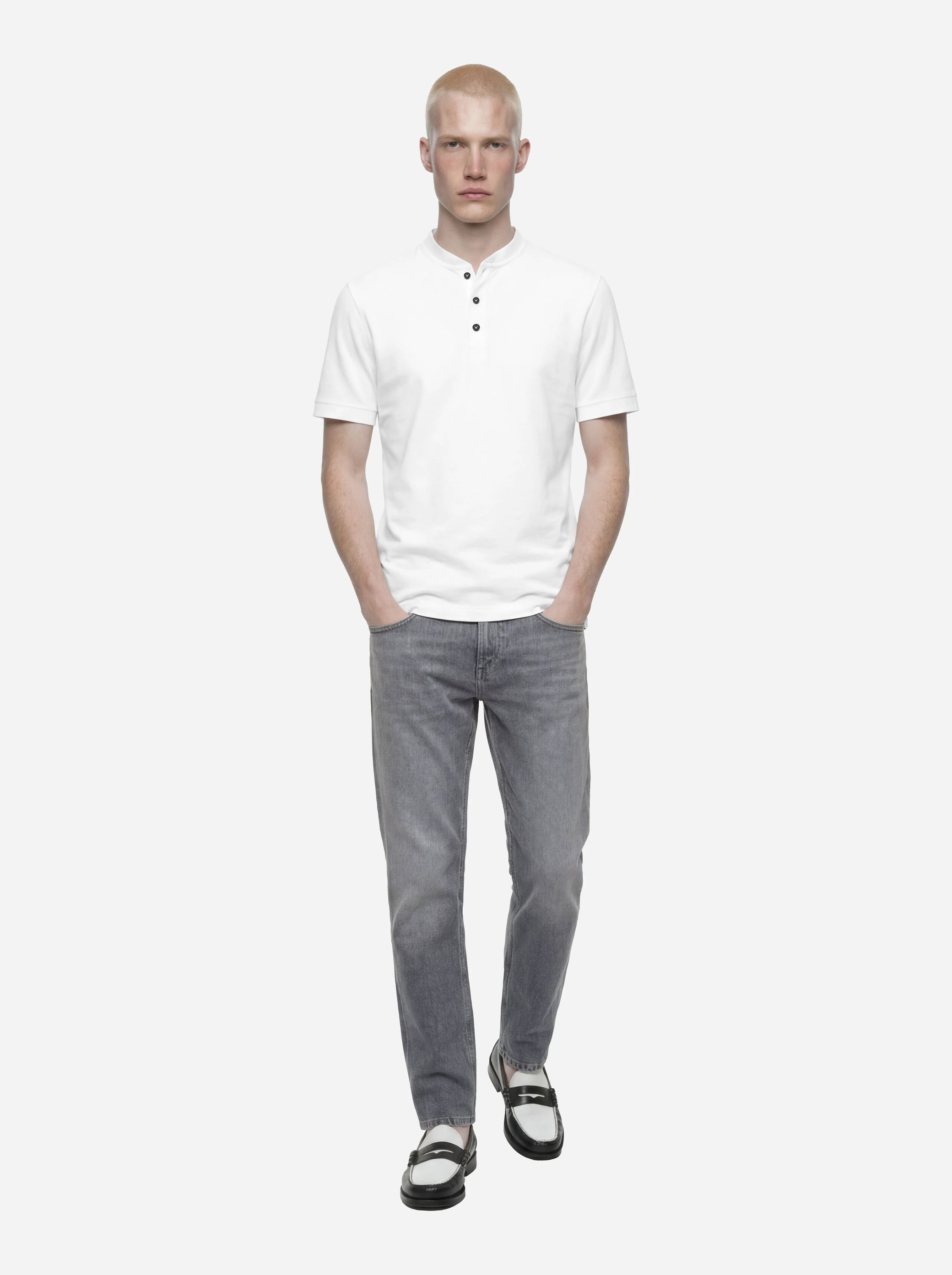 Jeans loose fit Ervin in denim fermo grigio