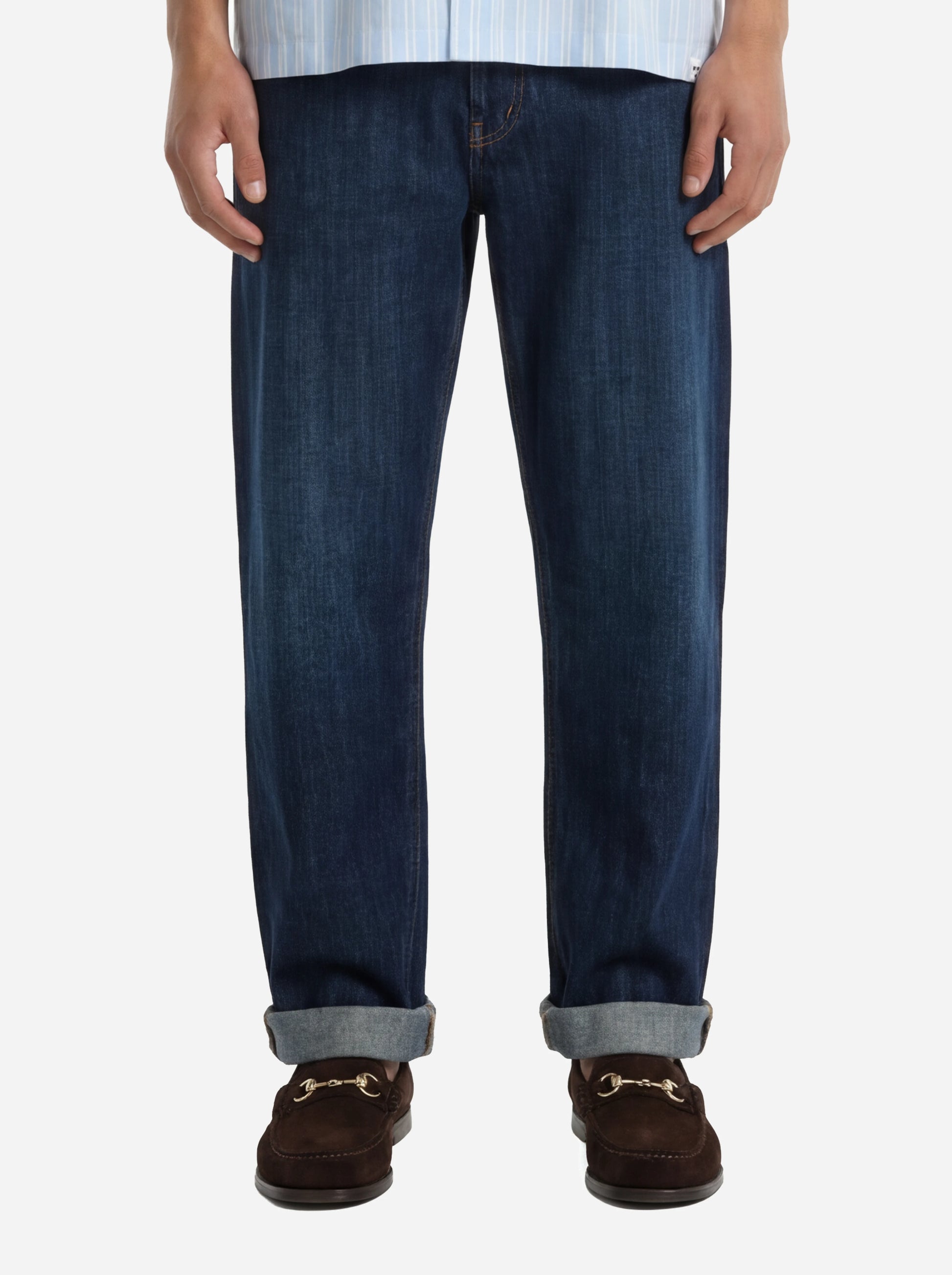 Jeans loose fit Erwin in denim fermo blu