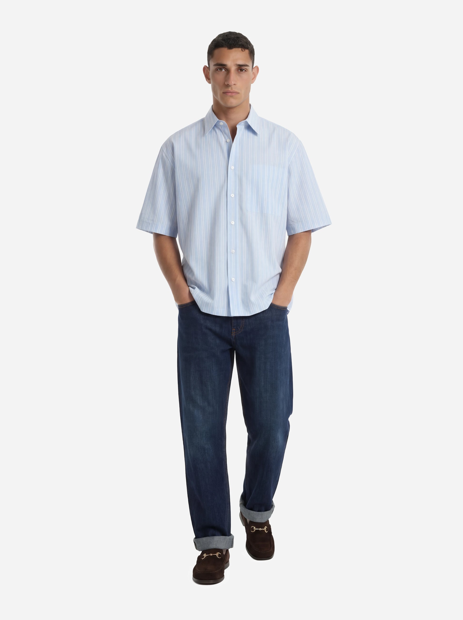 Jeans loose fit Erwin in denim fermo blu