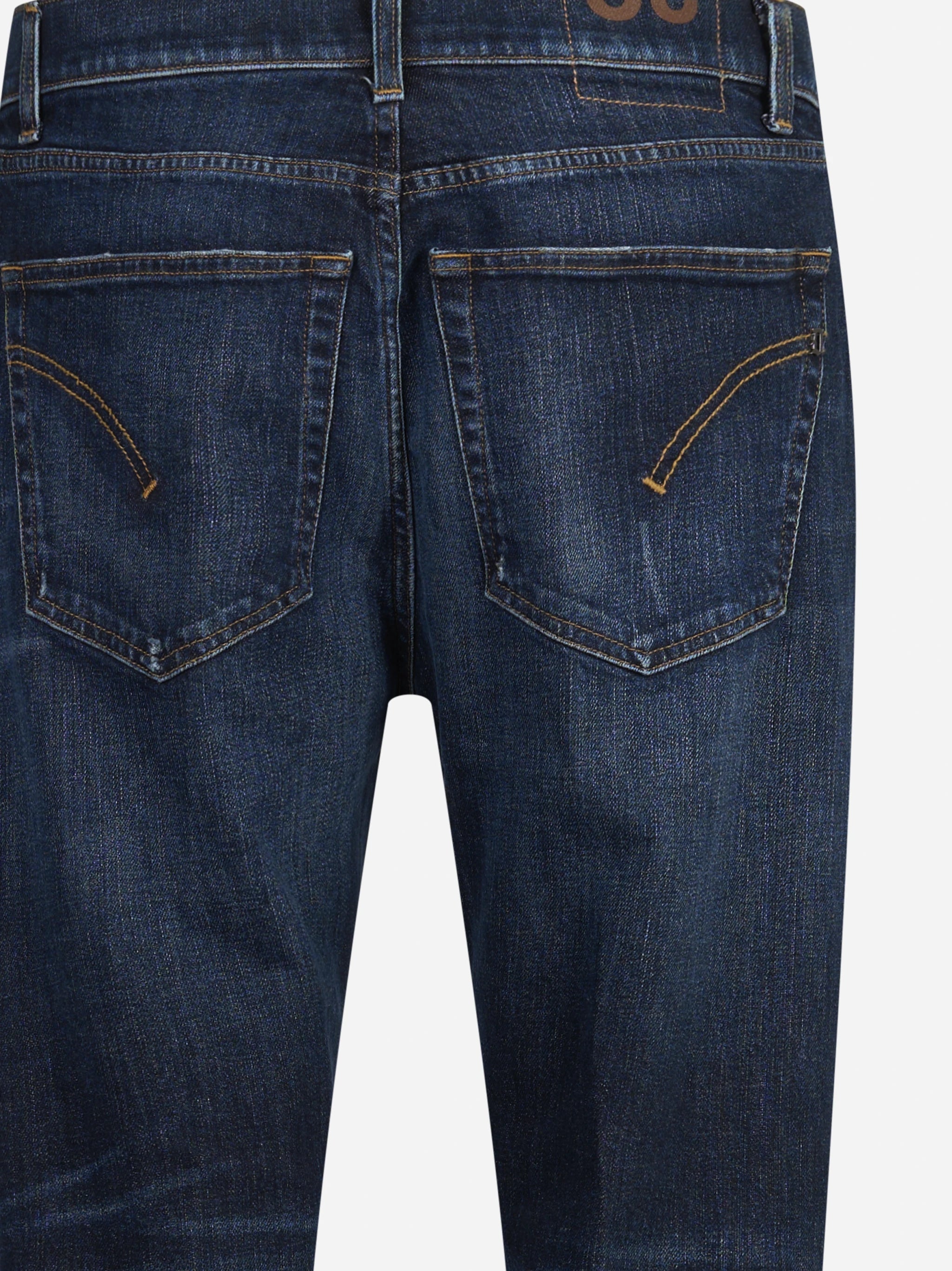Jeans Ervin loose fit blu con risvolto - vista laterale e dettagli