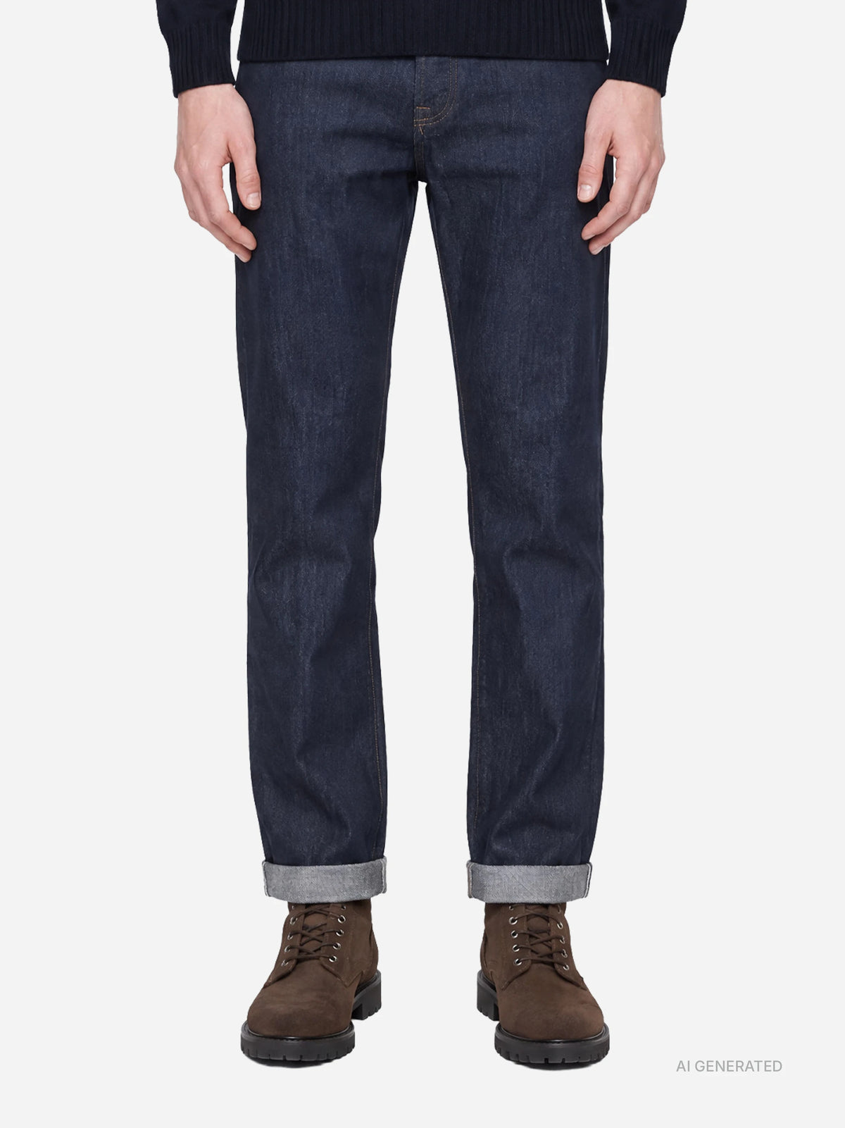 Jeans Relax regular fit blu - indossato, vista frontale