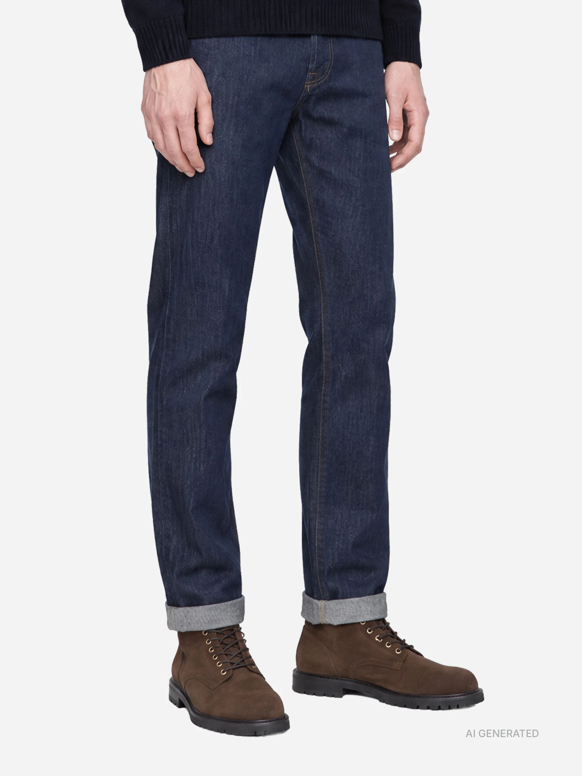 Jeans Relax regular fit blu - dettaglio indossato