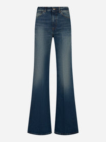 Jeans Amber wide leg in denim blu fisso DONDUP - vista frontale