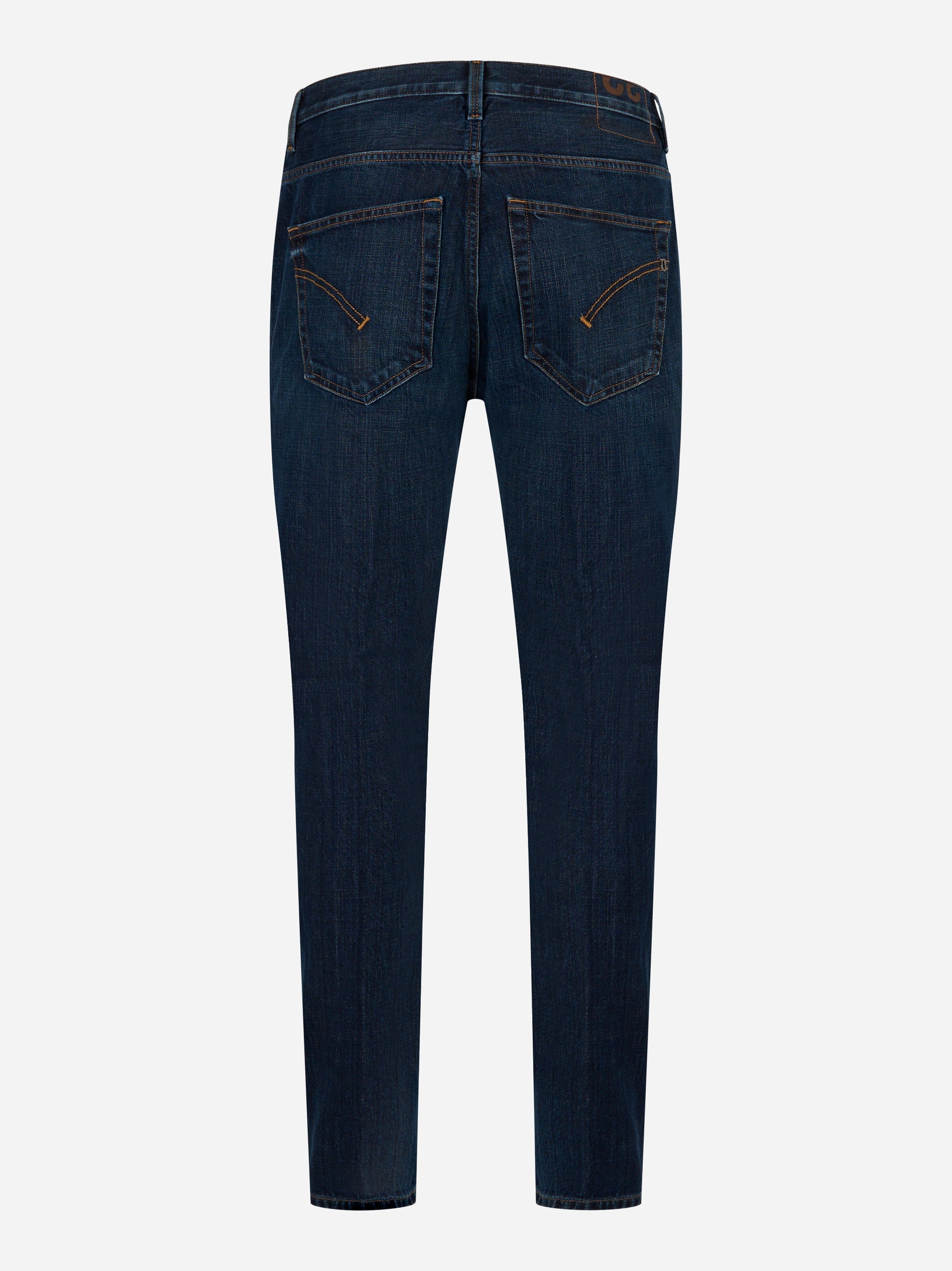 Retro jeans Dondup Brighton carrot fit in denim fermo blu scuro