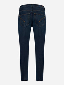 Retro jeans Dondup Brighton carrot fit in denim fermo blu scuro
