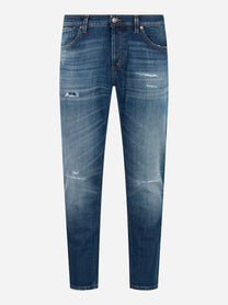 Jeans Dondup Brighton loose fit in denim slavato vista frontale