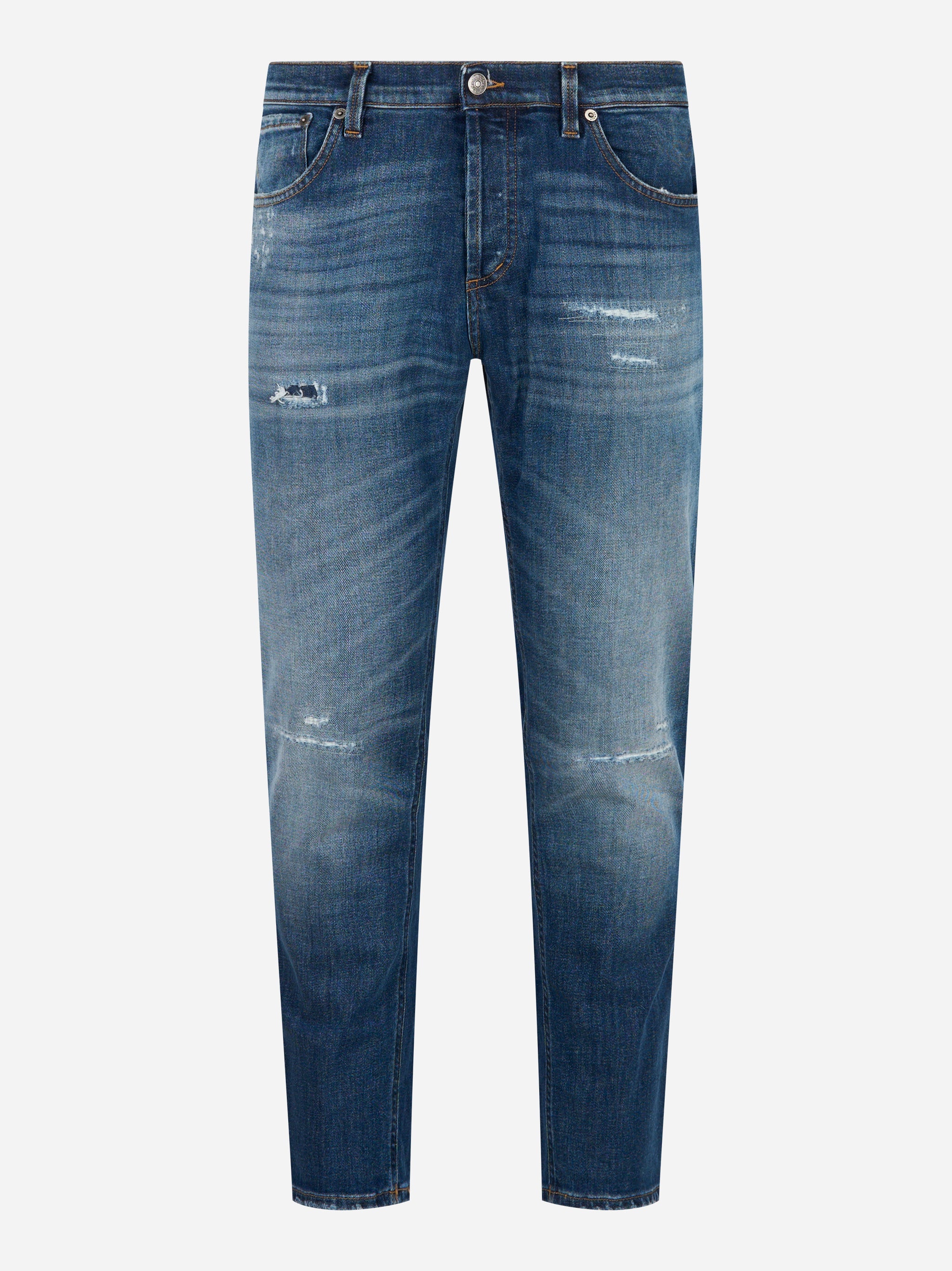 Jeans Dondup Brighton loose fit in denim slavato vista frontale