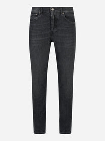 Jeans Dondup modello Dian slim fit in denim stretch nero - vista frontale