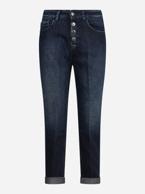 Jeans Koons loose fit con bottoniera gioiello blu - vista frontale
