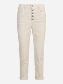 Jeans Koons loose fit in velluto avorio - vista frontale
