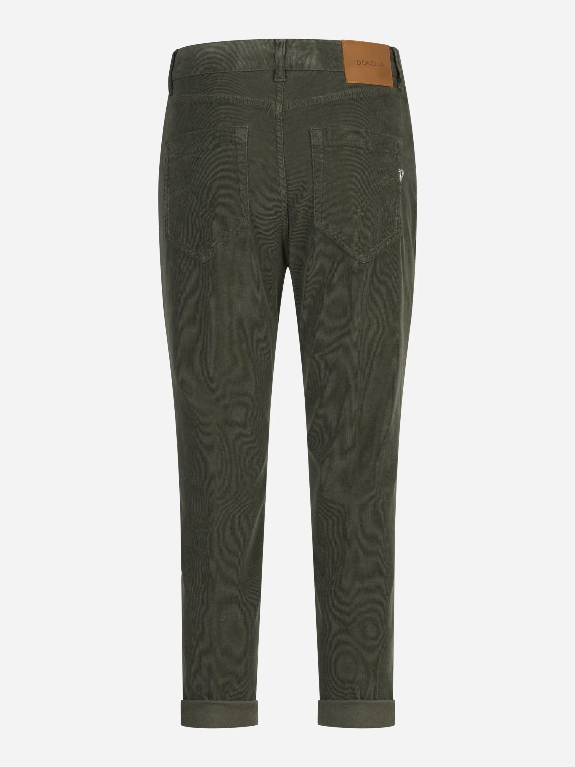 Jeans Koons loose fit in velluto verde oliva - vista posteriore