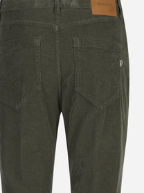 Jeans Koons loose fit in velluto verde oliva - dettaglio prodotto
