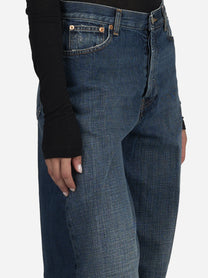 Jeans Dakota wide leg blu - indossato, dettaglio prodotto