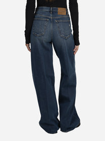Jeans Dakota wide leg blu - indossato, vista posteriore
