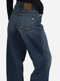 Jeans Dakota wide leg blu - indossato, dettaglio prodotto
