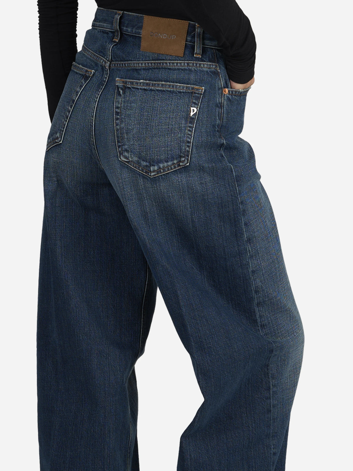 Jeans Dakota wide leg blu - indossato, dettaglio prodotto