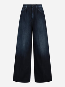 Jeans Maggie cropped wide-leg blu - vista frontale
