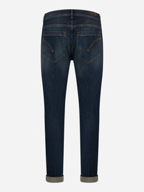 Jeans George skinny fit in denim blu stretch con risvolto - retro