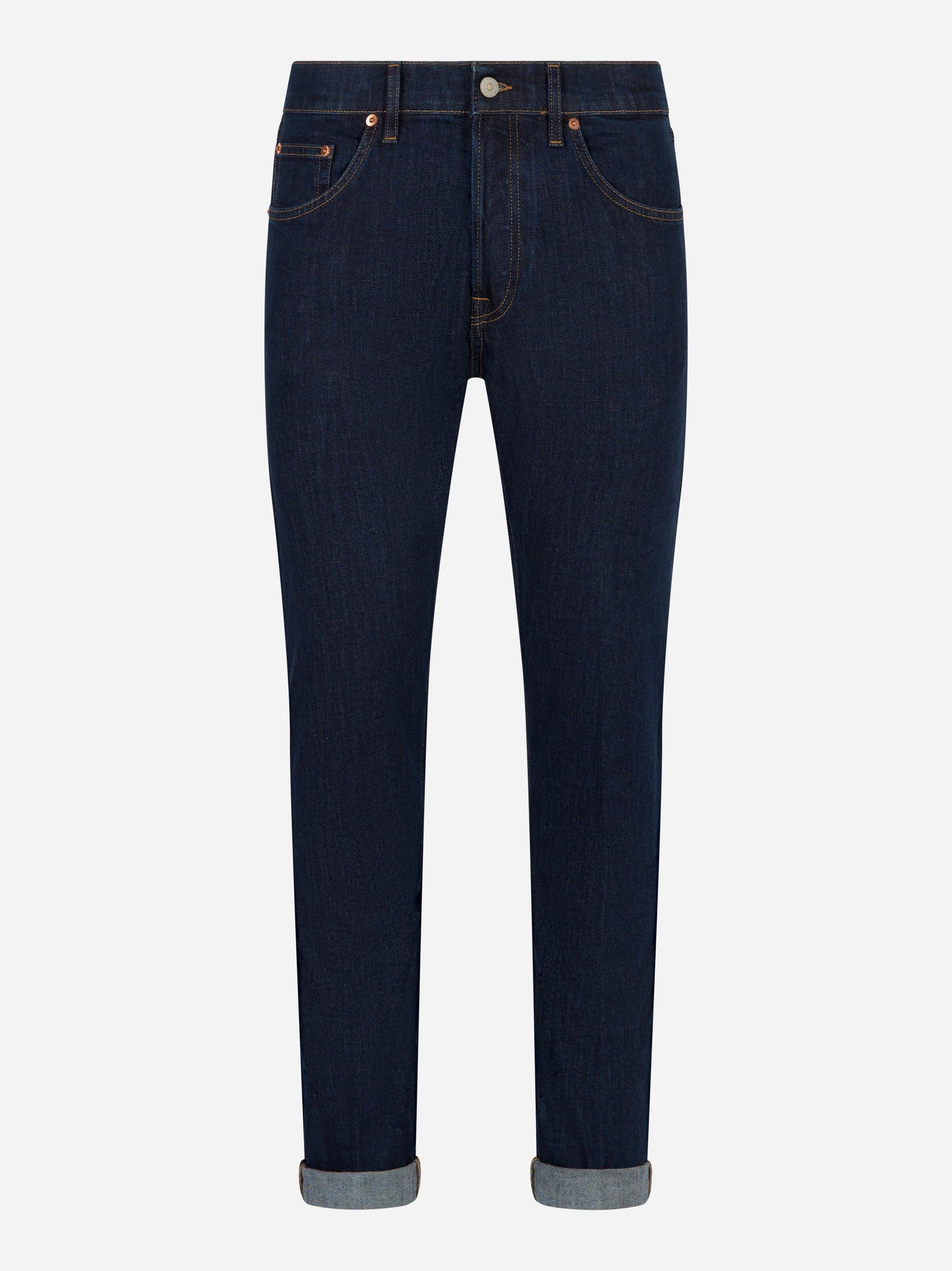 Jeans Dondup Icon regular fit in denim stretch blu, vista frontale
