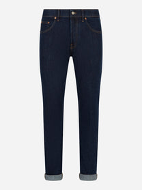 Jeans Dondup Icon regular fit in denim stretch blu, vista frontale