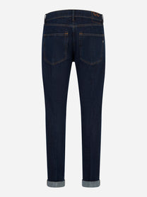 Jeans Dondup Icon regular fit in denim stretch blu, vista posteriore