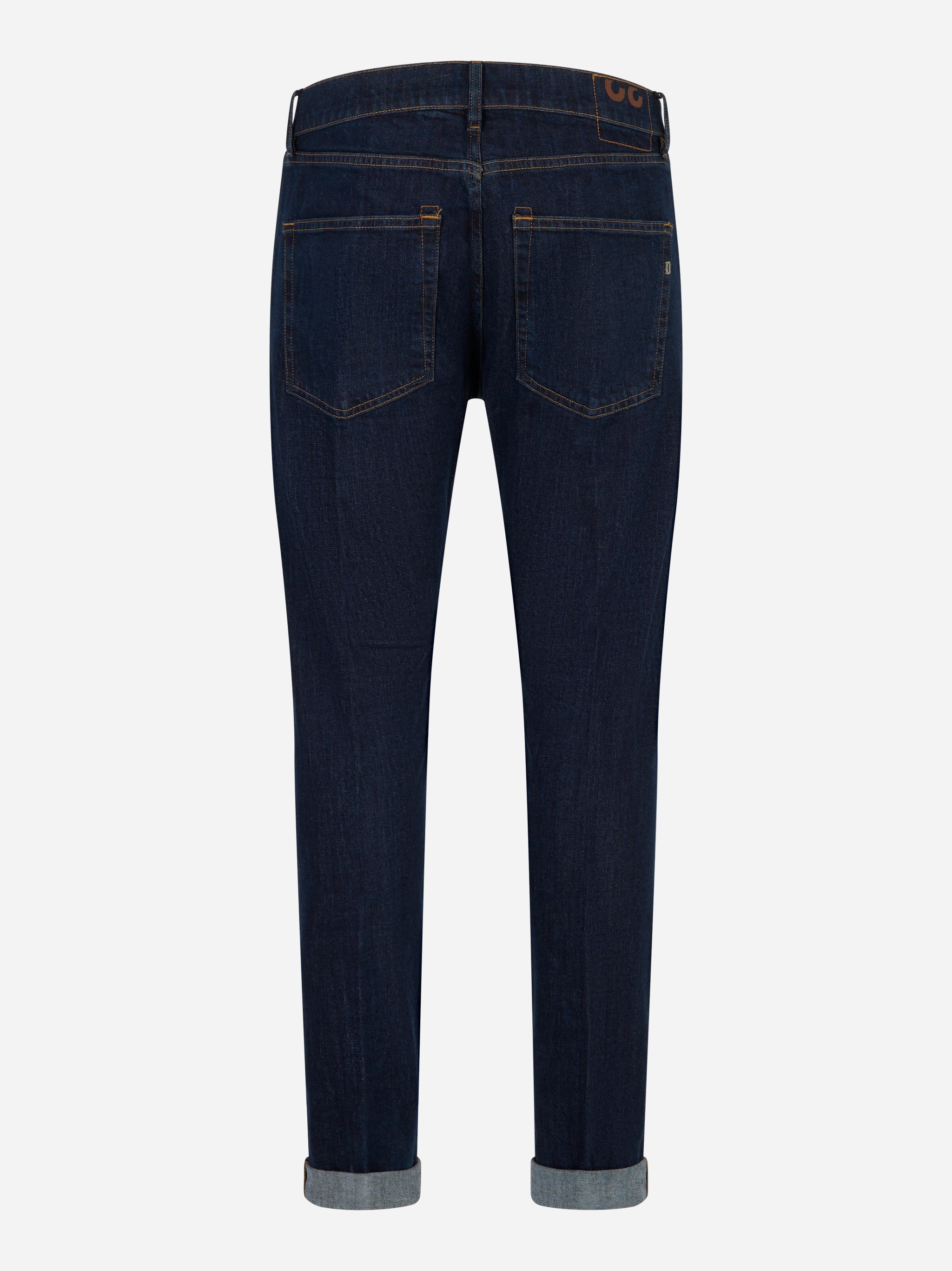 Jeans Dondup Icon regular fit in denim stretch blu, vista posteriore