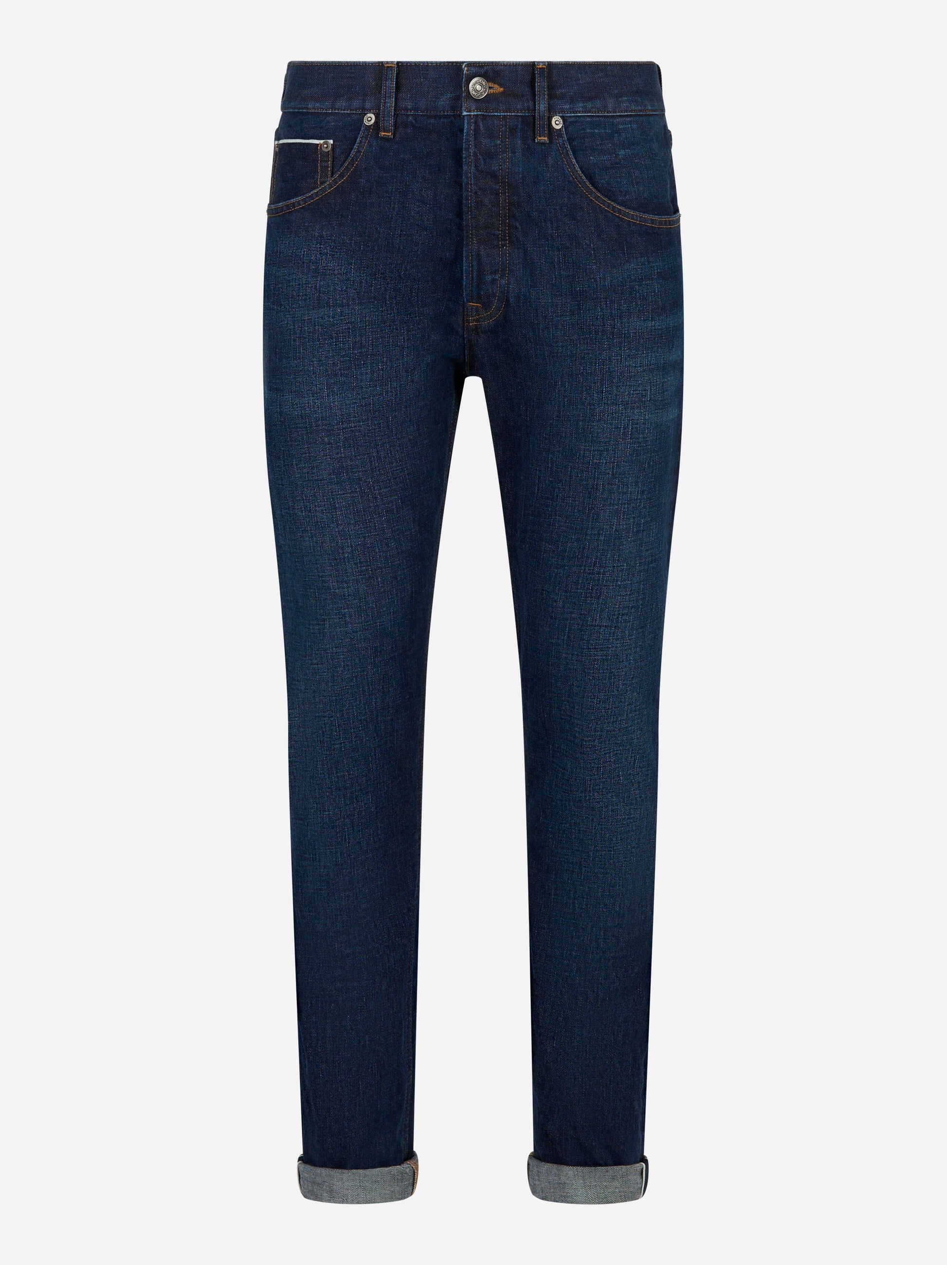 Jeans DONDUP modello Icon slim fit in denim giapponese indaco - fronte