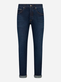 Jeans DONDUP modello Icon slim fit in denim giapponese indaco - fronte