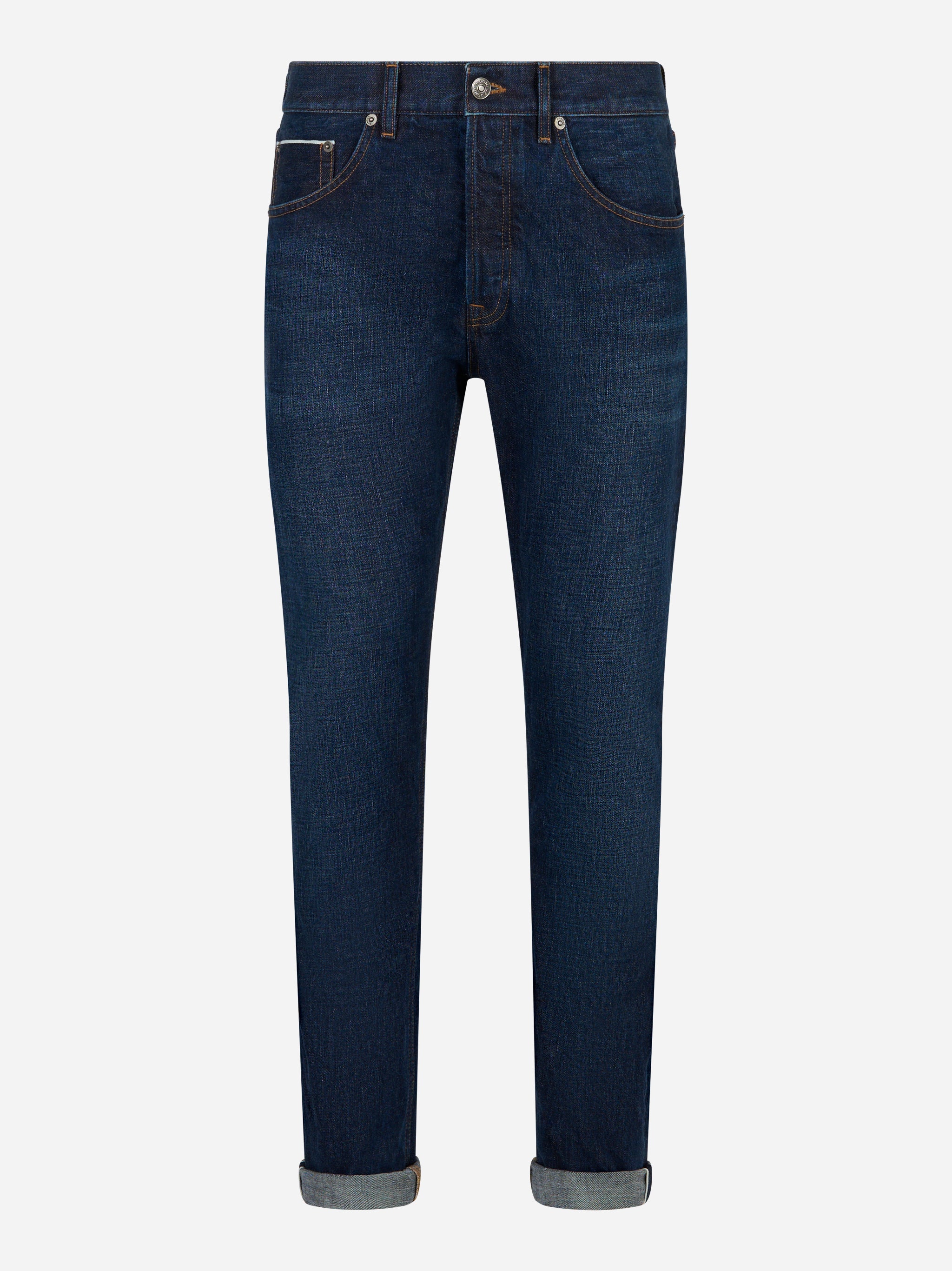 Jeans DONDUP modello Icon slim fit in denim giapponese indaco - fronte