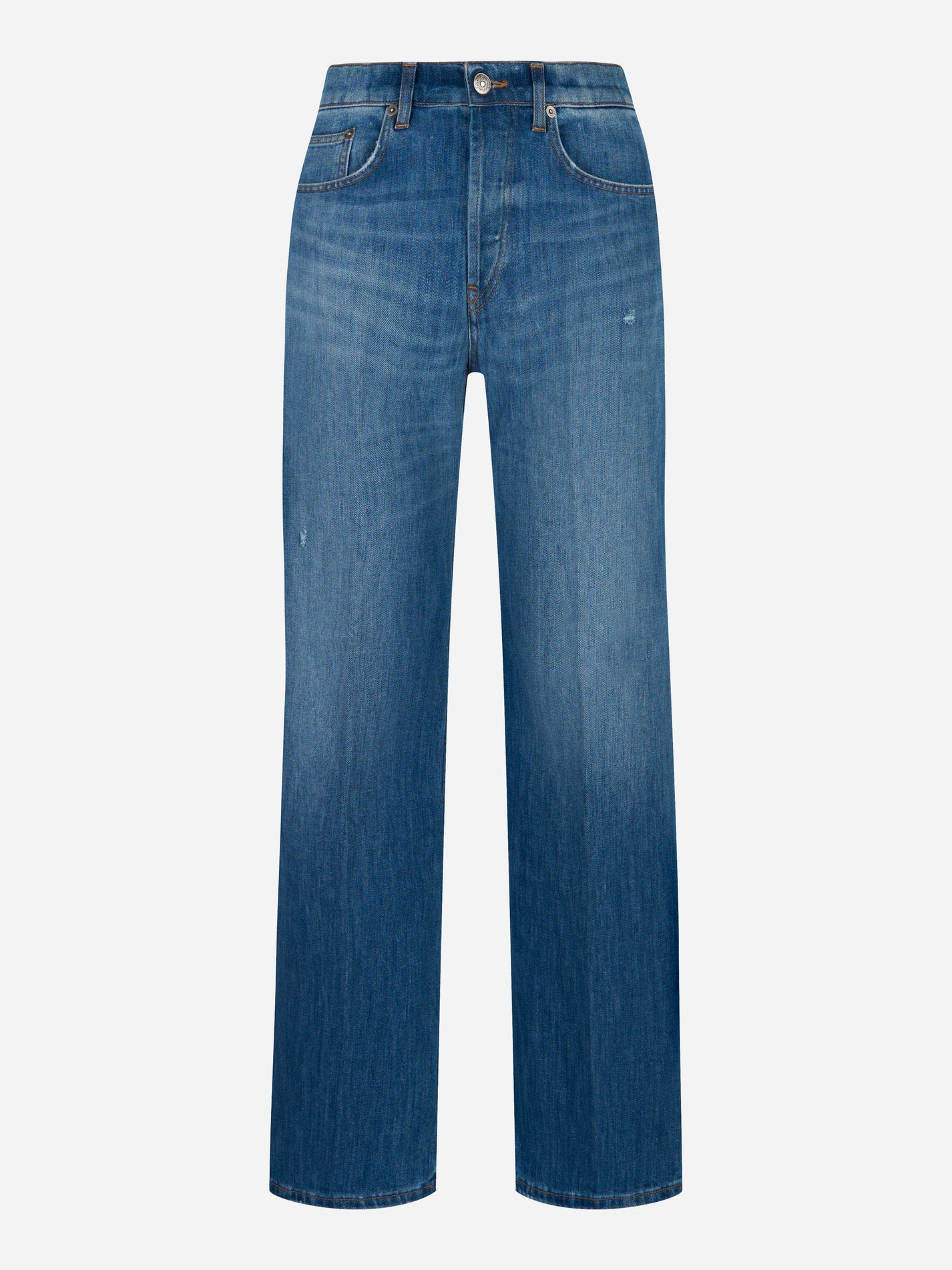 Immagine fronte jeans Jacklyn wide leg in denim stretch azzurro DONDUP