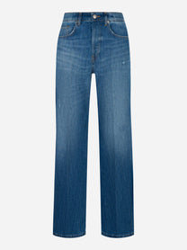 Immagine fronte jeans Jacklyn wide leg in denim stretch azzurro DONDUP
