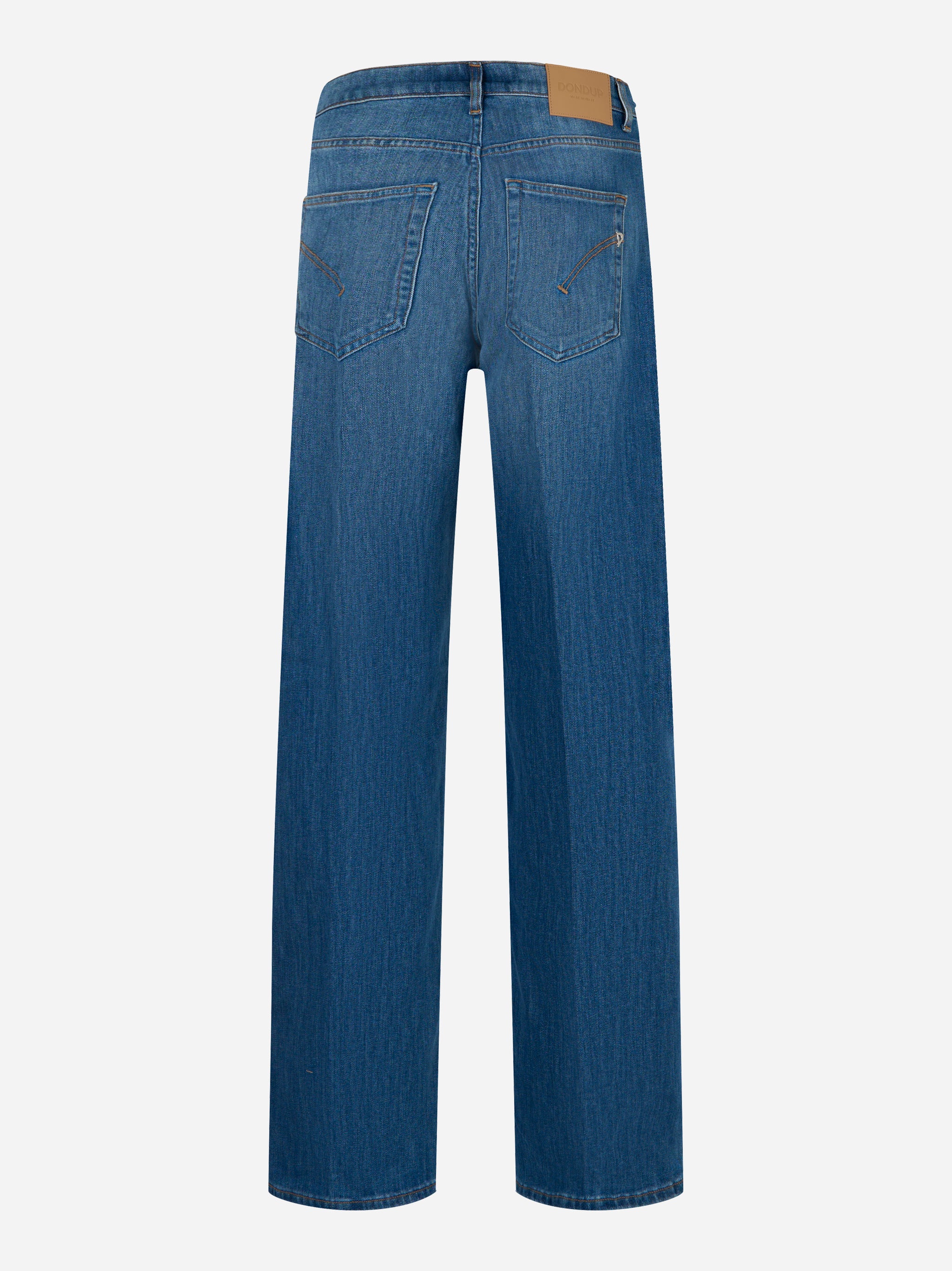 Immagine retro jeans Jacklyn wide leg in denim stretch azzurro DONDUP