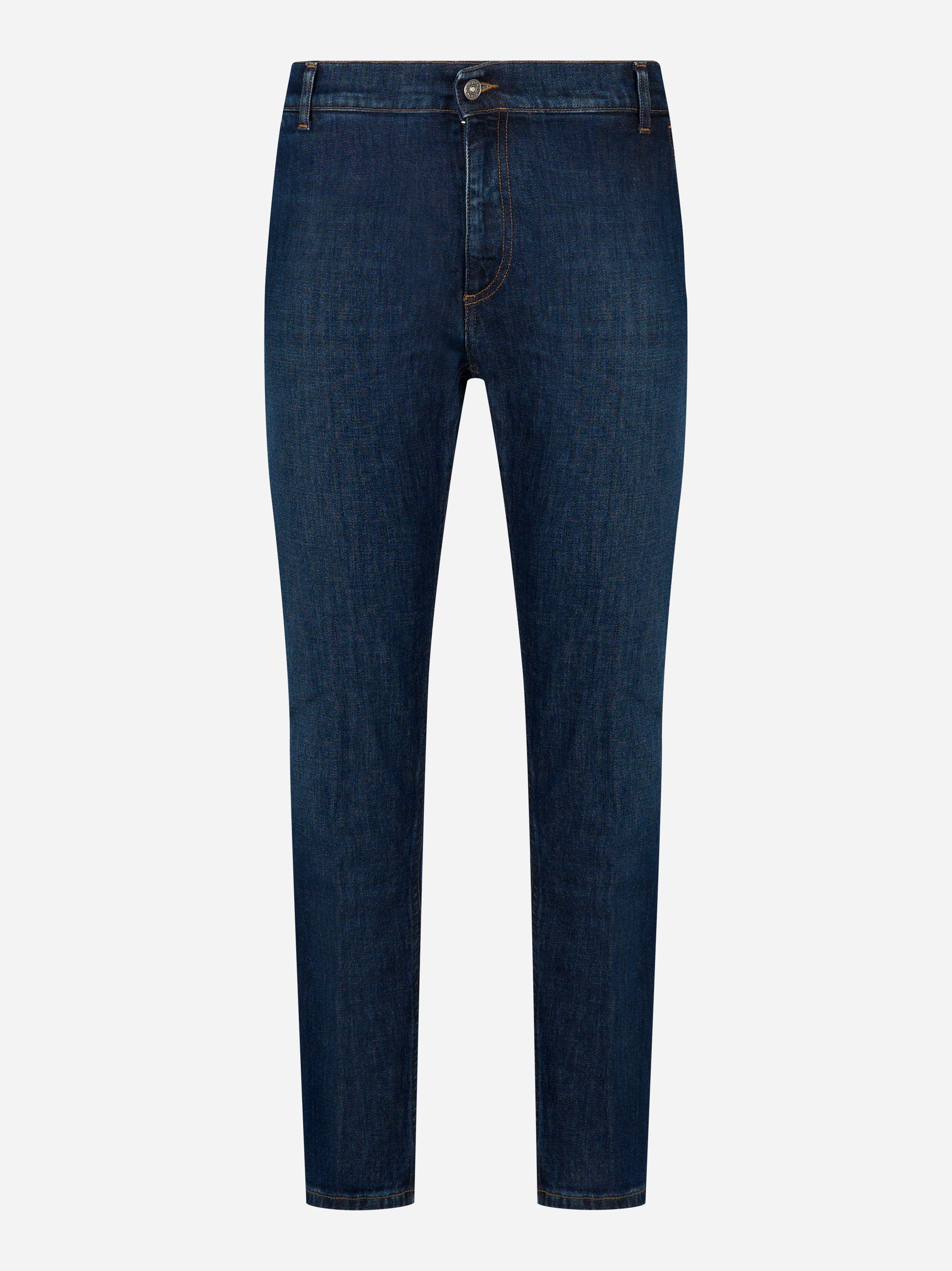 Jeans Dondup Jeff carrot fit in denim stretch blu – vista frontale