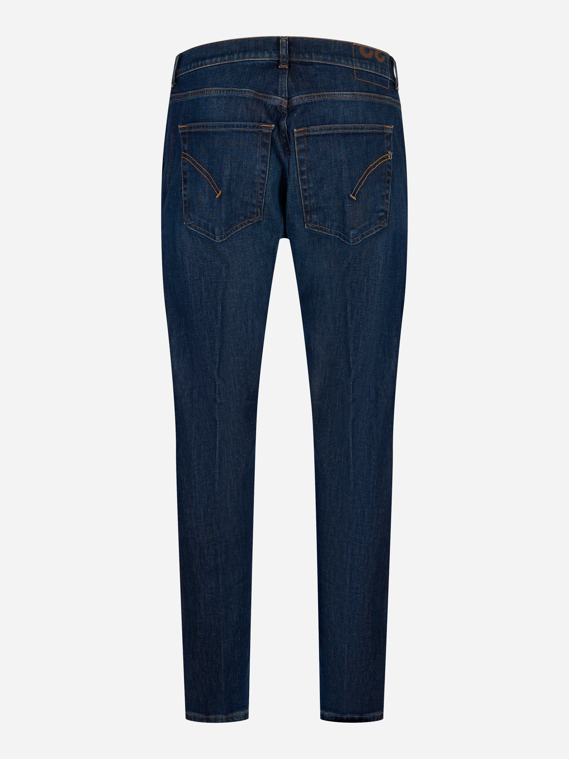 Jeans Dondup Jeff carrot fit in denim stretch blu – vista posteriore