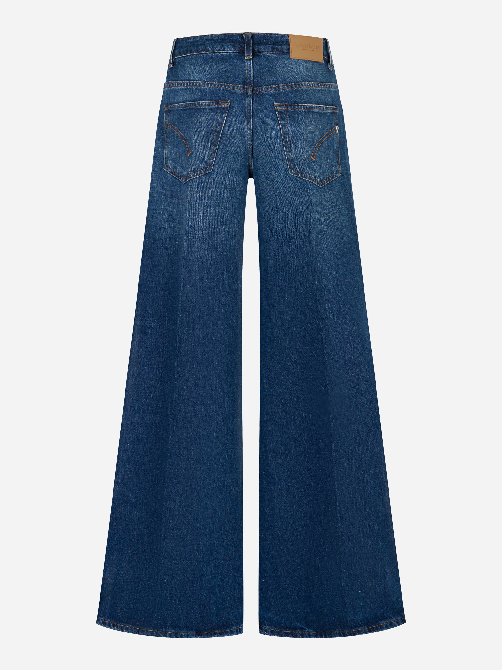Jeans DONDUP modello Marlen wide leg in denim fisso blu – vista posteriore