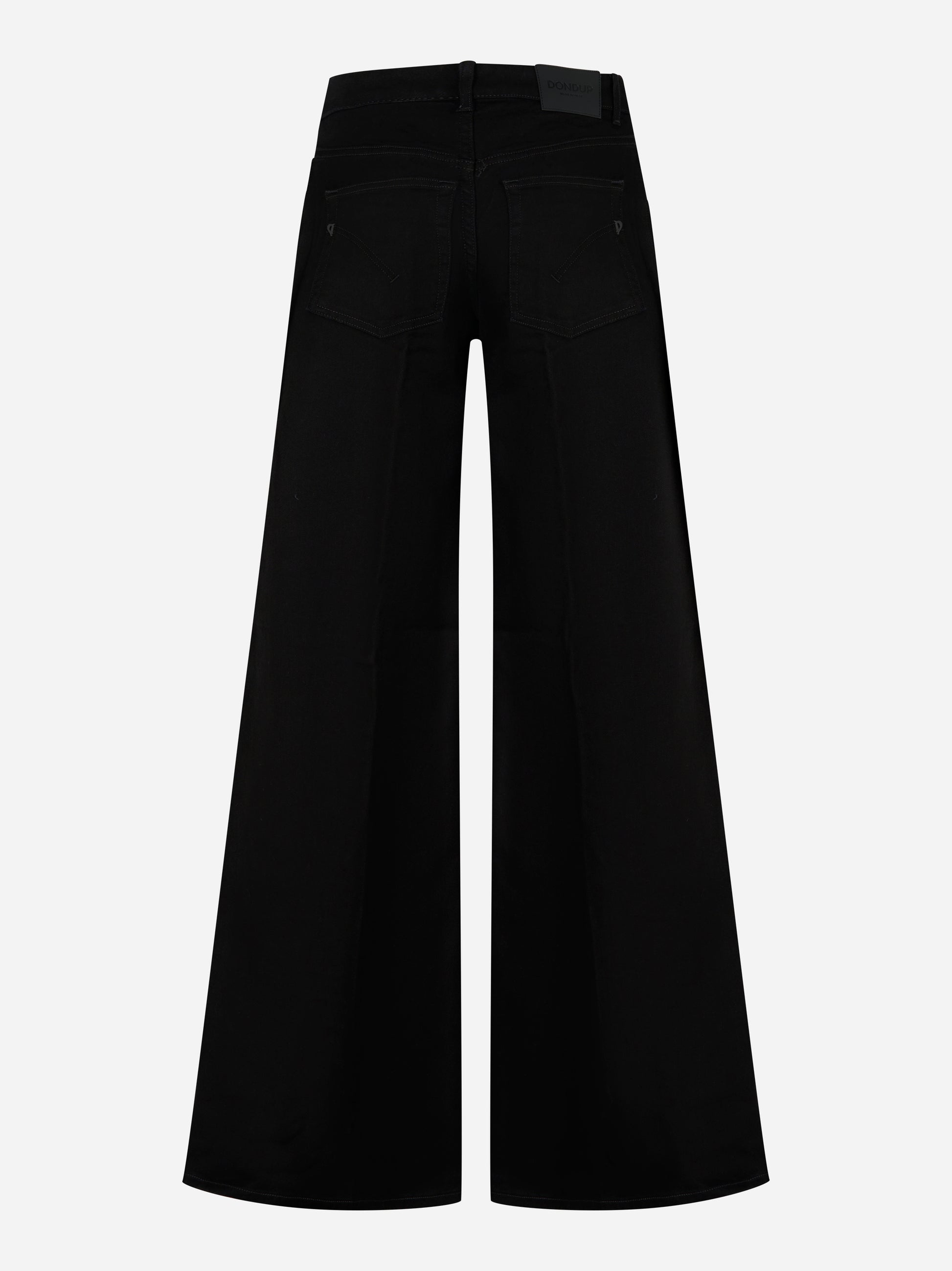 Jeans DONDUP Marlen nero wide leg in denim stretch retro