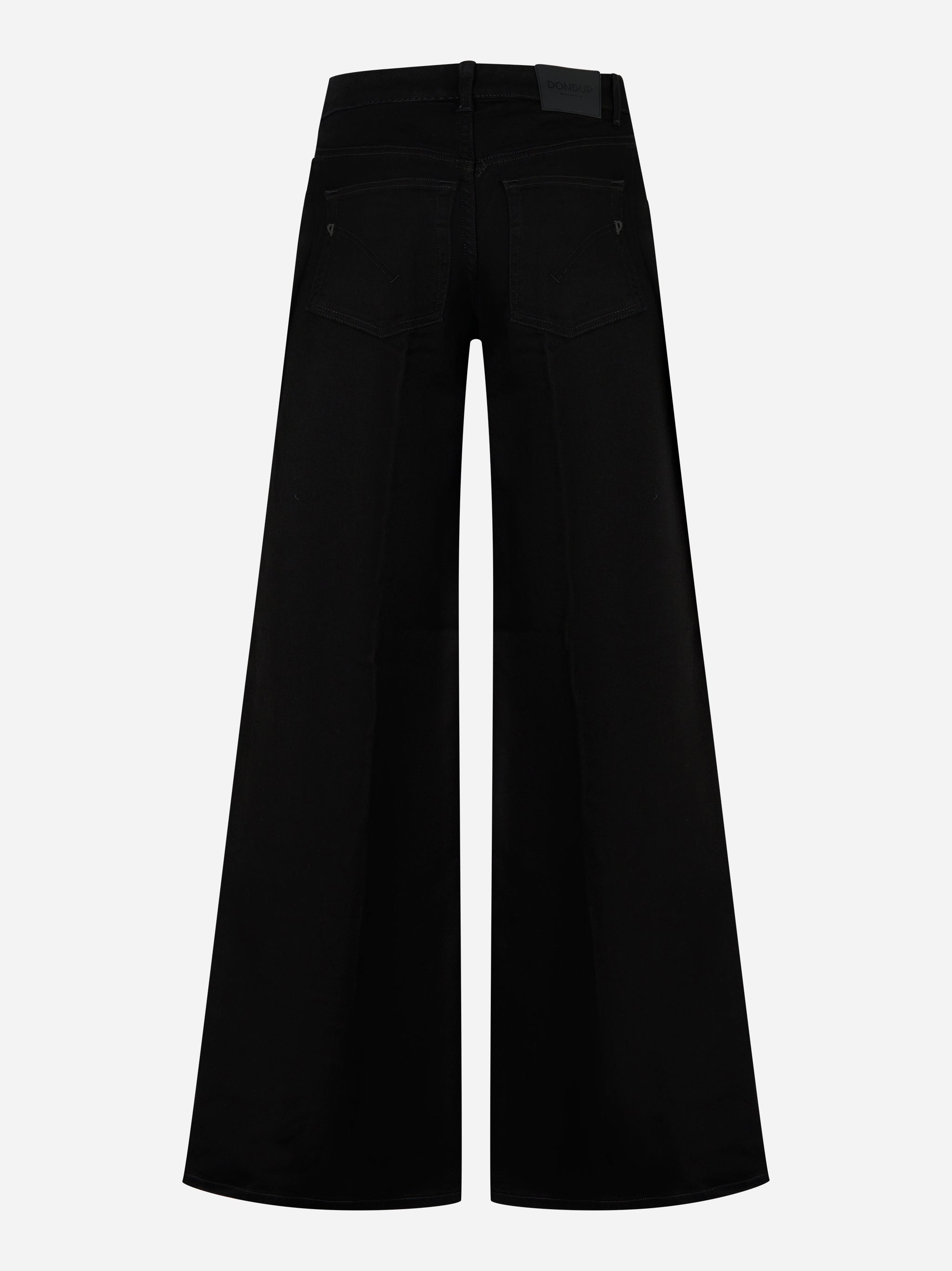 Jeans DONDUP Marlen nero wide leg in denim stretch retro