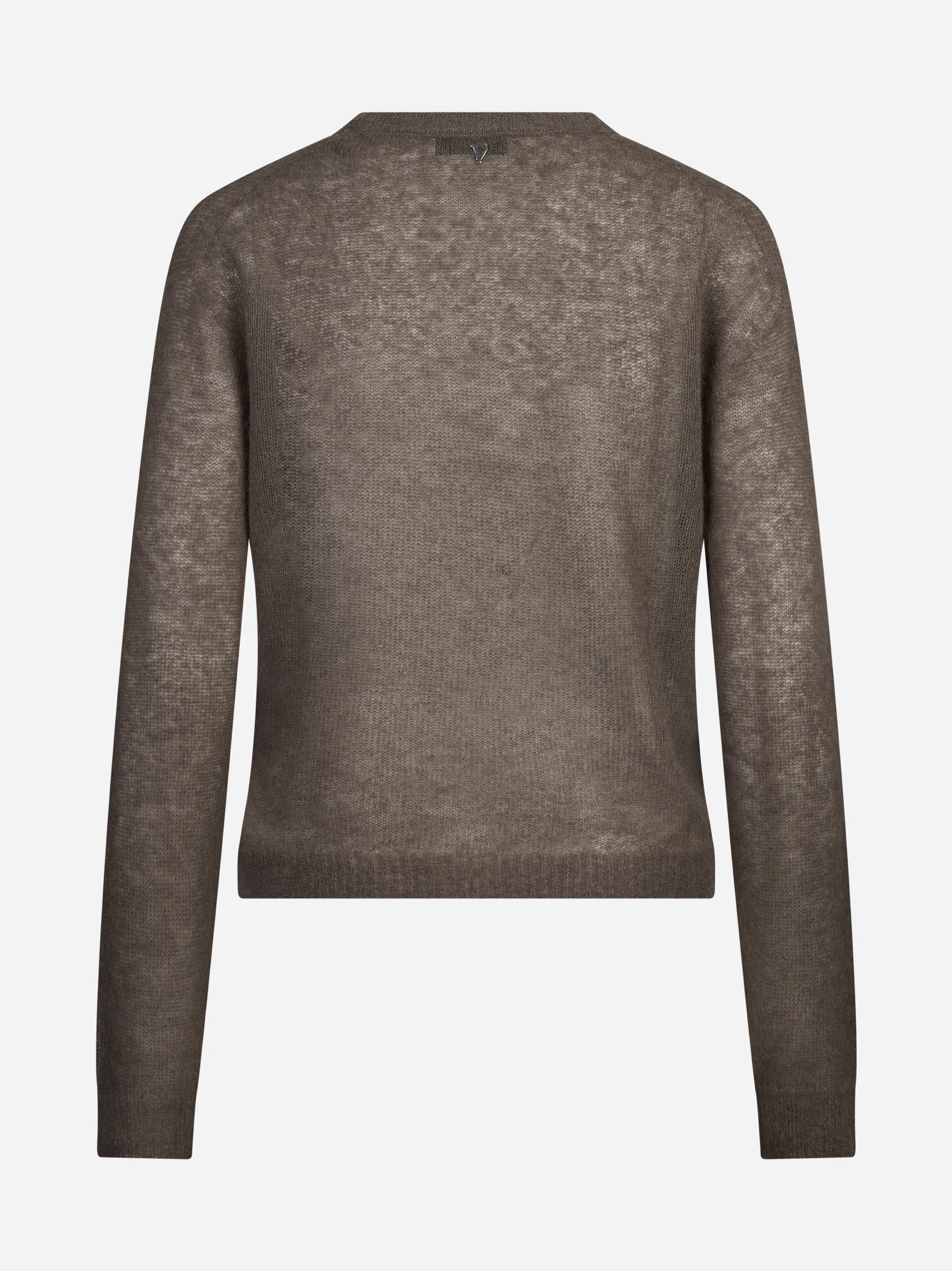 Maglia girocollo in alpaca regular-fit marrone - vista posteriore