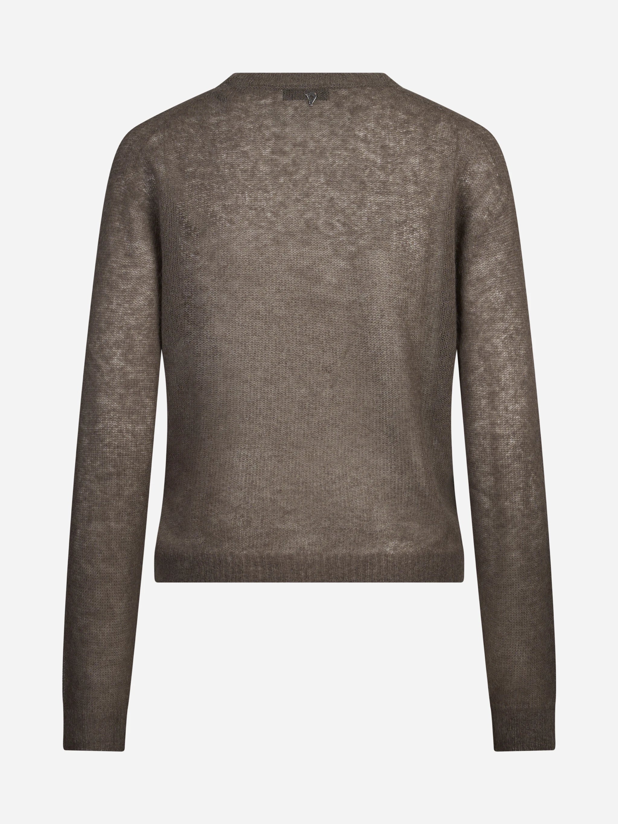 Maglia girocollo in alpaca regular-fit marrone - vista posteriore