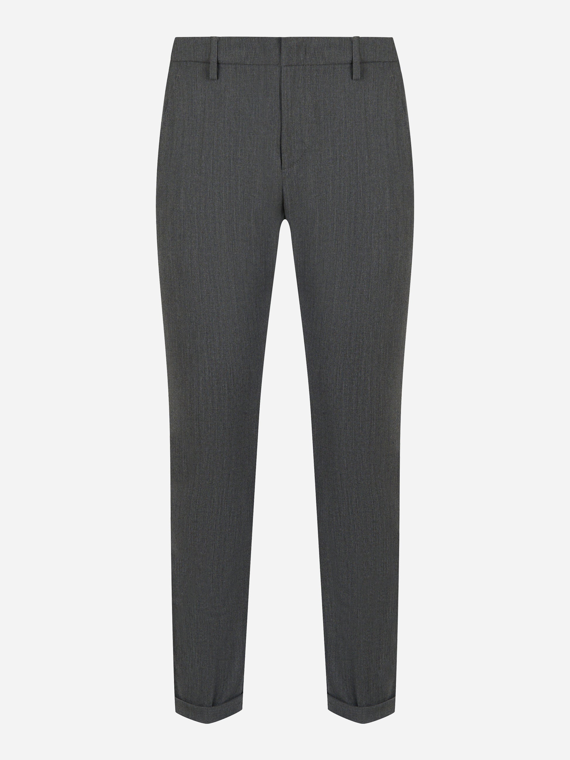 Pantalone Dondup Gaubert skinny fit in fresco lana grigio - fronte