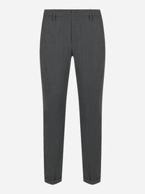 Pantalone Dondup Gaubert skinny fit in fresco lana grigio - fronte