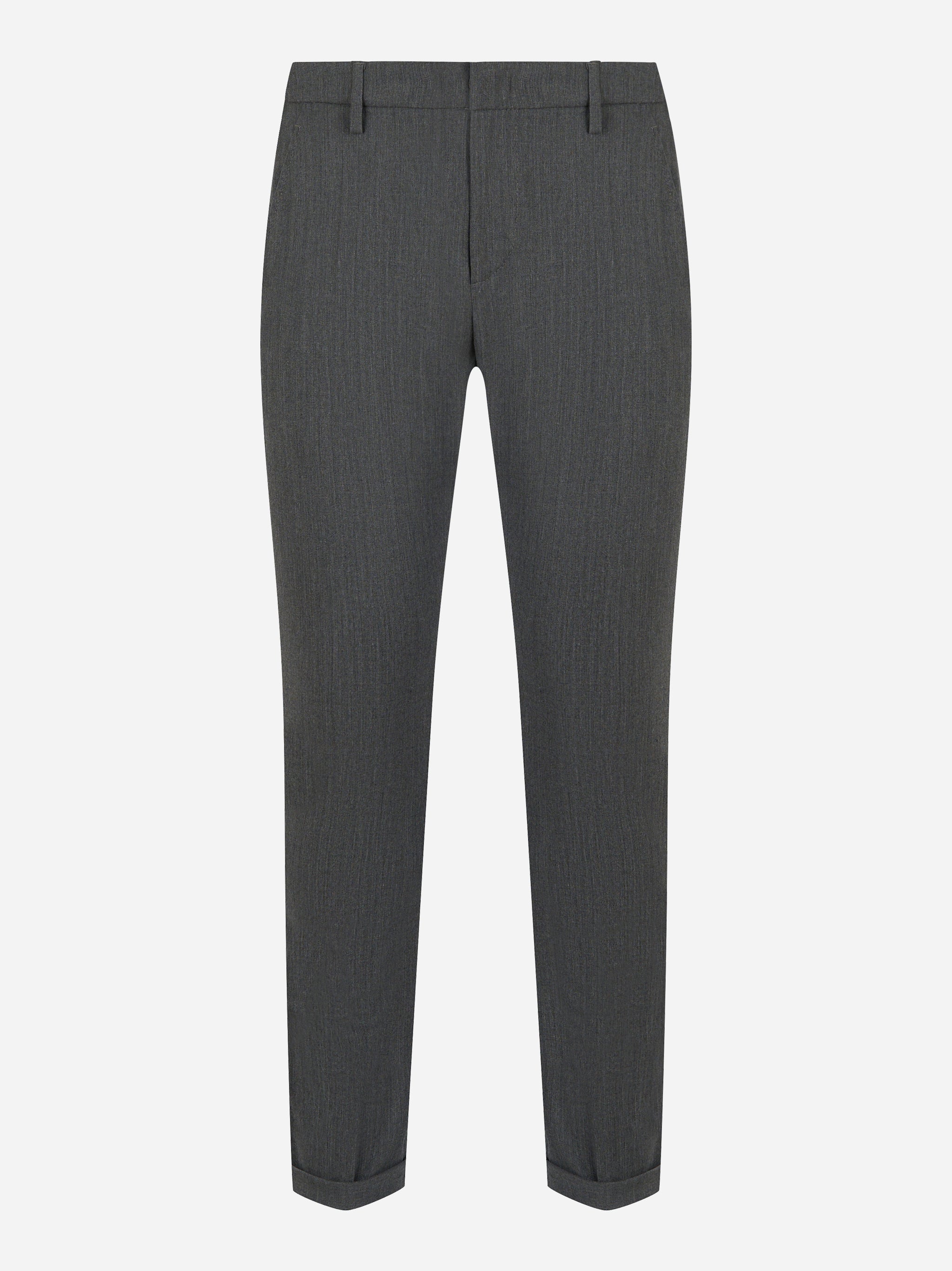 Pantalone Dondup Gaubert skinny fit in fresco lana grigio - fronte