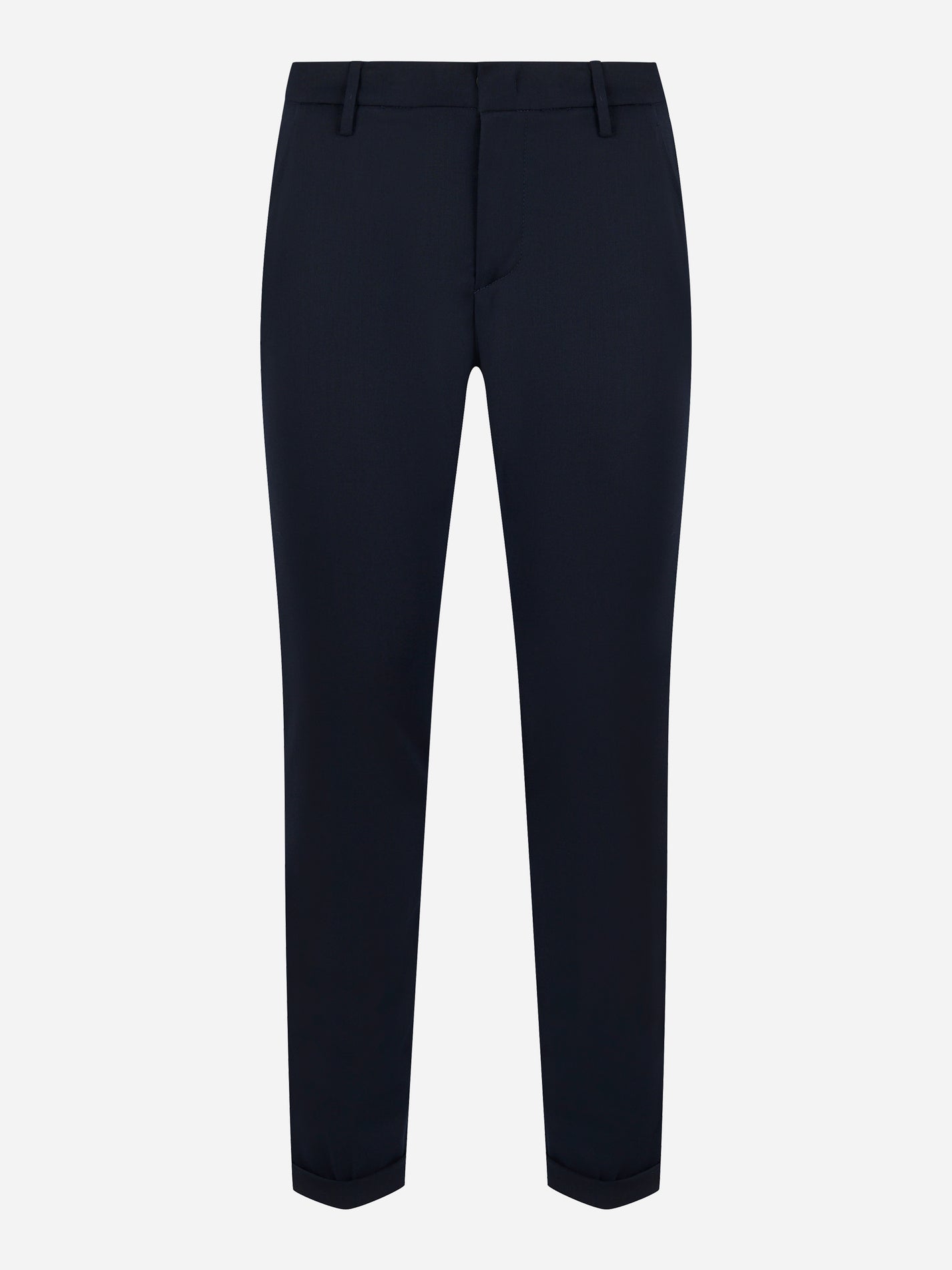 Pantalone Dondup Gaubert skinny fit in fresco lana stretch blu navy fronte