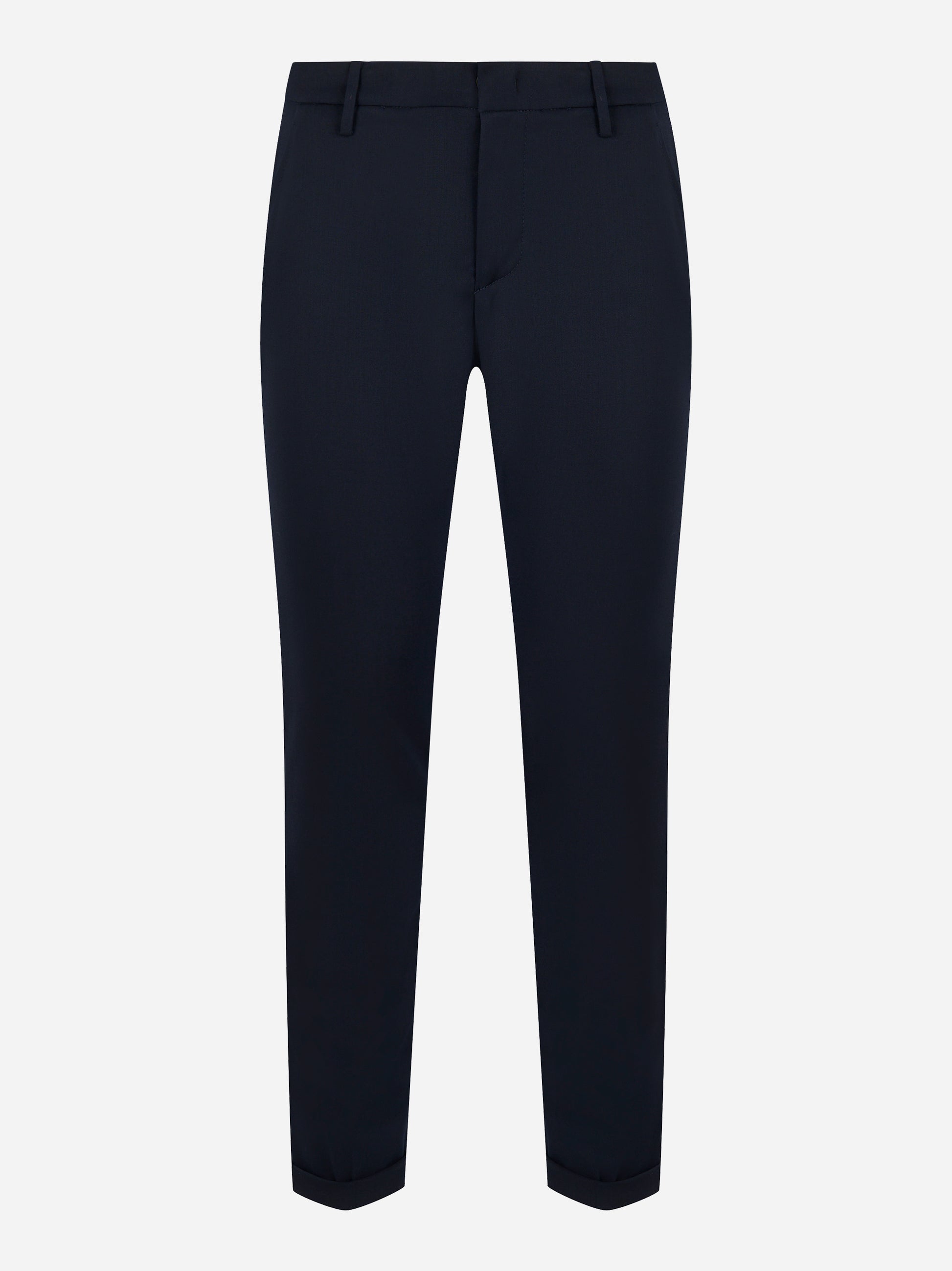Pantalone Dondup Gaubert skinny fit in fresco lana stretch blu navy fronte