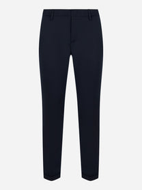 Pantalone Dondup Gaubert skinny fit in fresco lana stretch blu navy fronte