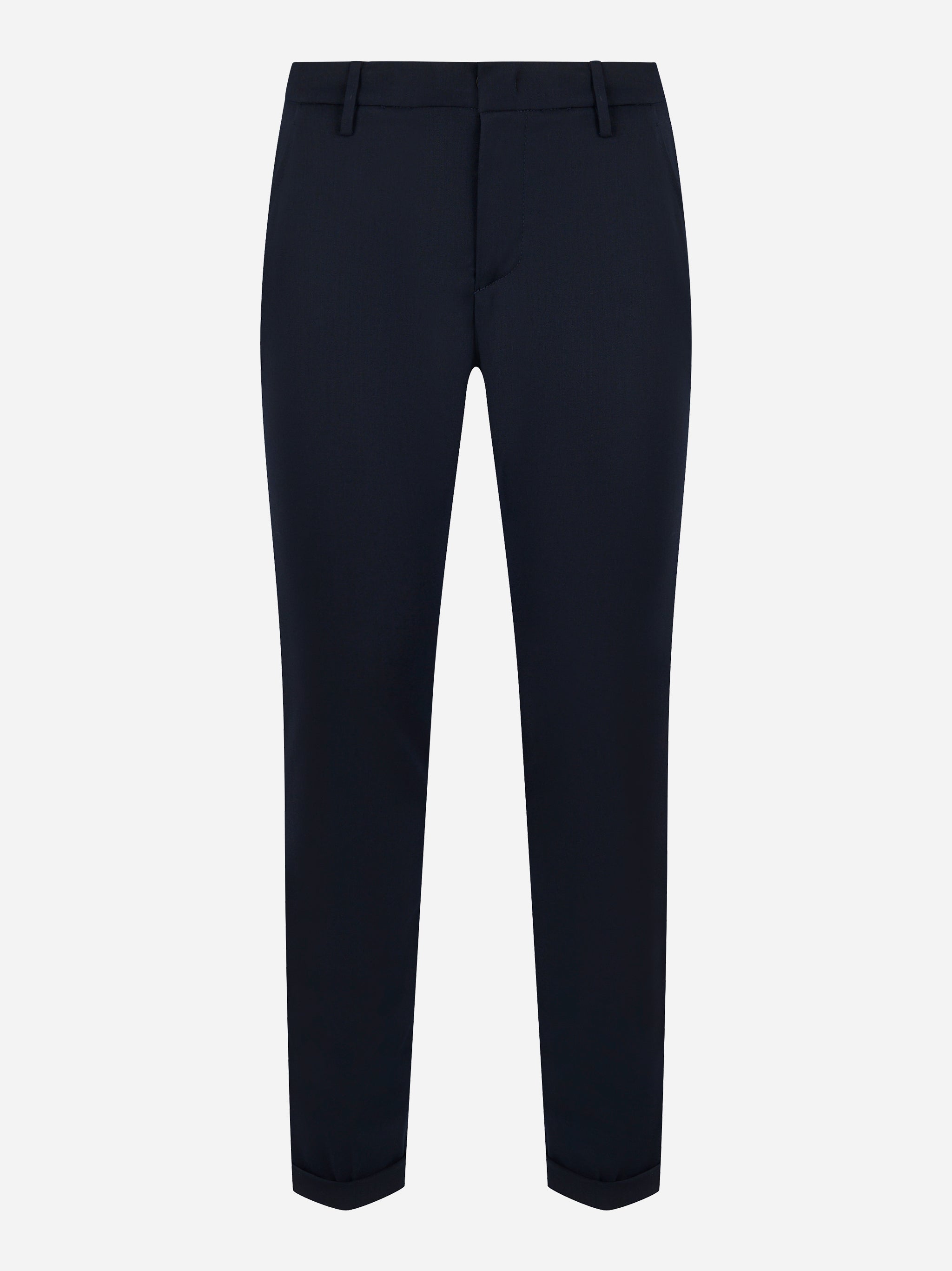 Pantalone Dondup Gaubert skinny fit in fresco lana stretch blu navy fronte