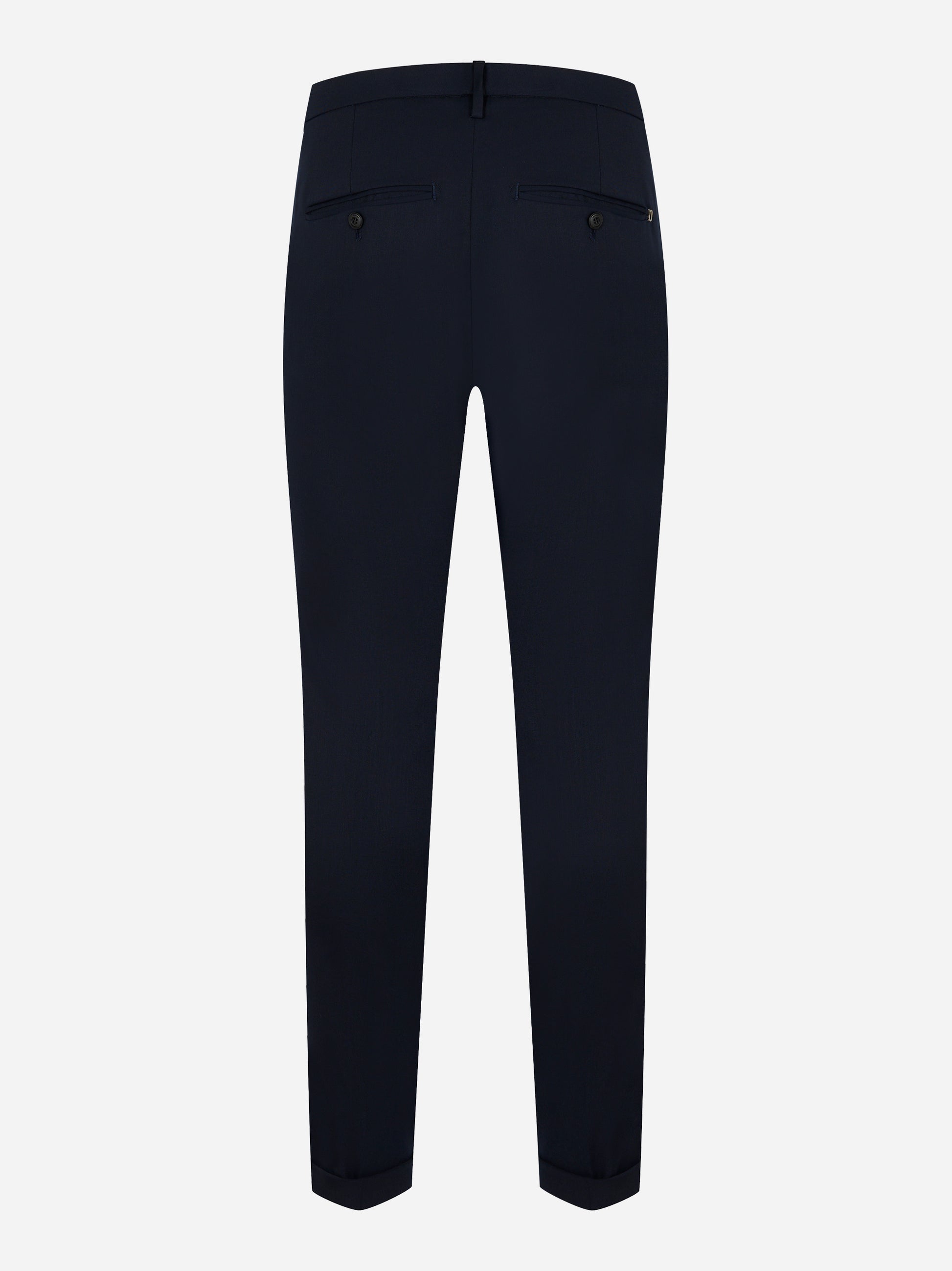 Pantalone Dondup Gaubert skinny fit in fresco lana stretch blu navy retro