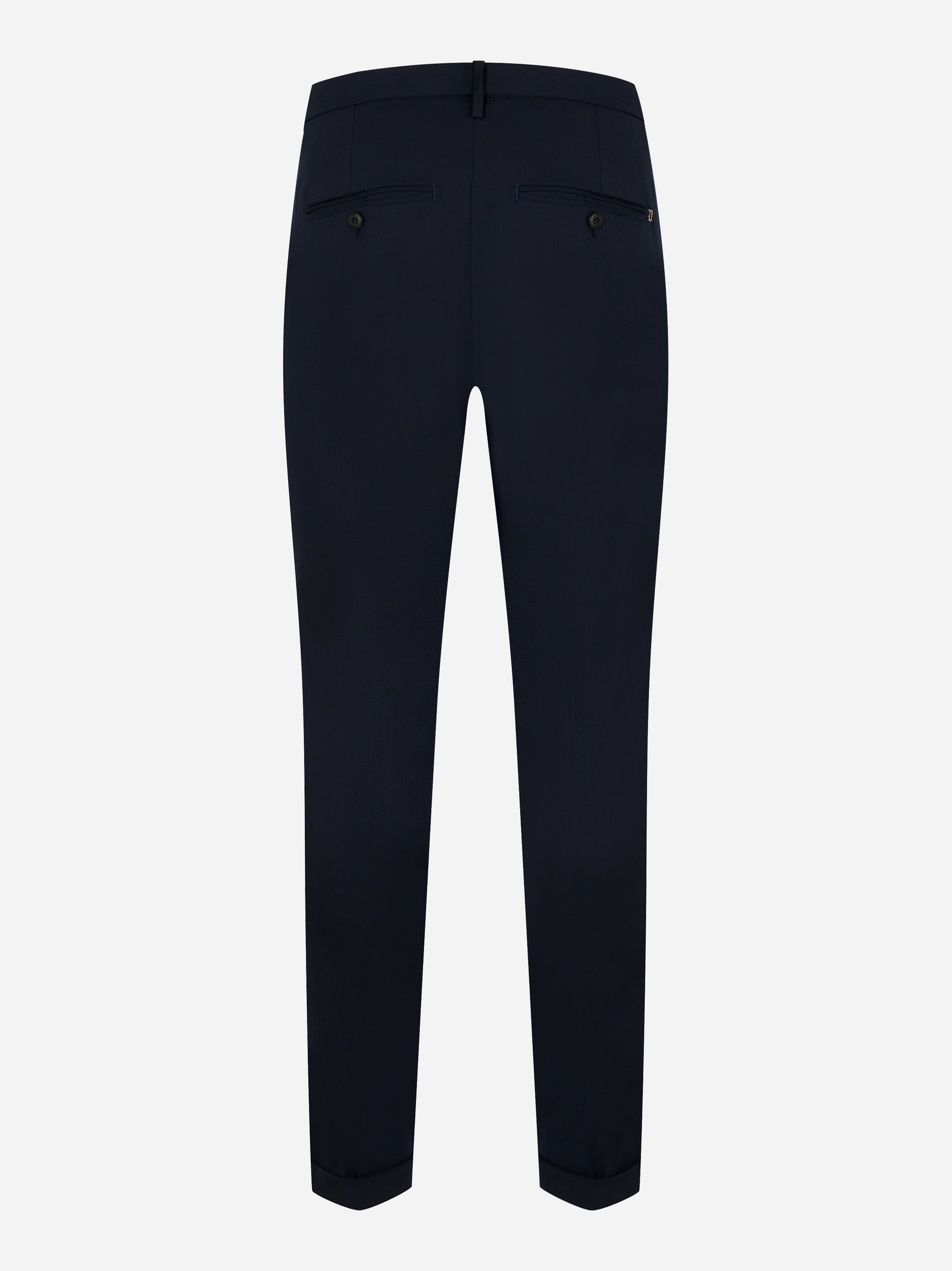 Pantalone Dondup Gaubert skinny fit in fresco lana stretch blu navy retro