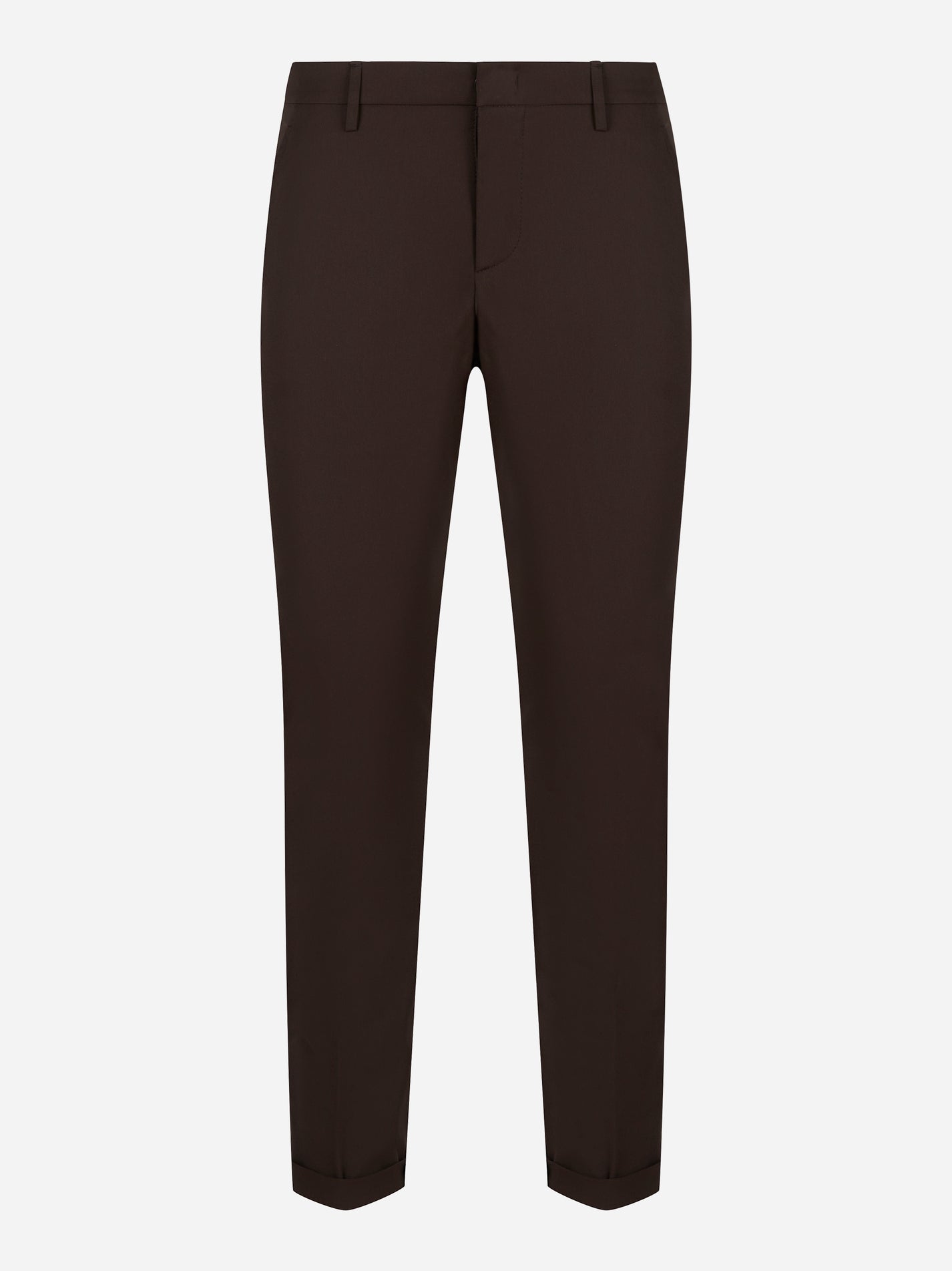 Pantalone DONDUP Gaubert marrone in tessuto tecnico, vista frontale