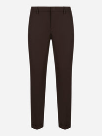 Pantalone DONDUP Gaubert marrone in tessuto tecnico, vista frontale